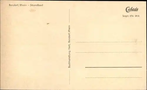 Ak Bendorf am Rhein, Strandbad