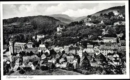 Ak Sayn Bendorf am Rhein, Blick zum Ort