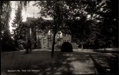 Ak Bendorf am Rhein, Park, Rathaus