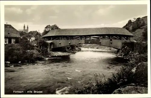 Ak Forbach im Schwarzwald, Alte Brücke