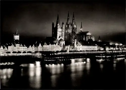 Ak Köln am Rhein, Dom in Festbeleuchtung