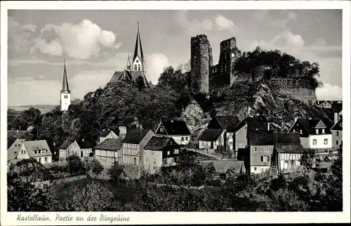 Ak Kastellaun im Hunsrück, Partie an der Burgruine