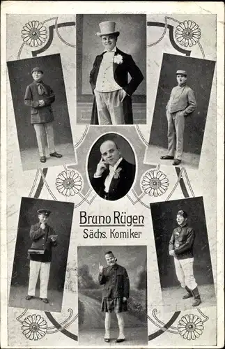 Ak Sächs. Komiker Bruno Rügen