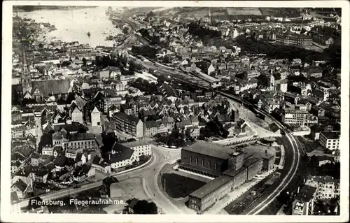 Ak Flensburg in Schleswig Holstein, Fliegeraufnahme