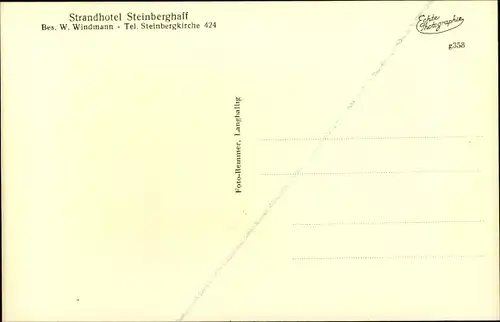 Ak Steinberghaff Steinberg in Schleswig Holstein, Strandhotel