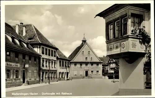 Ak Malterdingen in Baden, Dorfstraße, Rathaus, Gasthaus zur Sonne