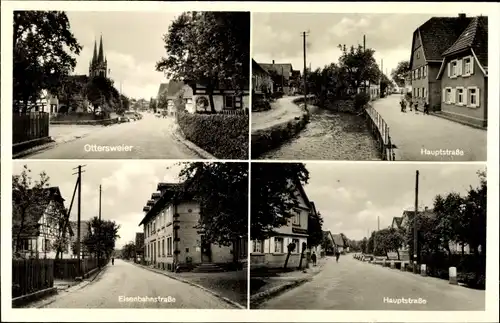 Ak Ottersweier in Baden Württemberg, Hauptstraße, Eisenbahnstraße