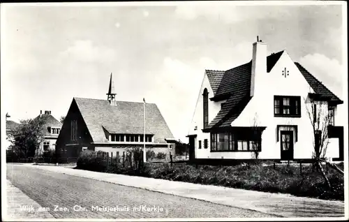 Ak Wijk aan Zee Beverwijk Nordholland, Meisjehuis met Kerkje