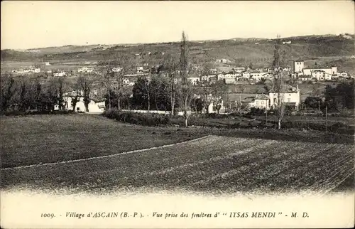 Ak Ascain Pyrénées Atlantiques, Vue prise des fenetres d'Itsas Mendi