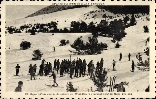 Ak Vaucluse, Depart d'une course de skieurs au Mont Serein