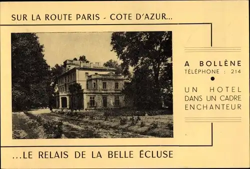 Ak Bollène Vaucluse, Relais de la Belle Ecluse