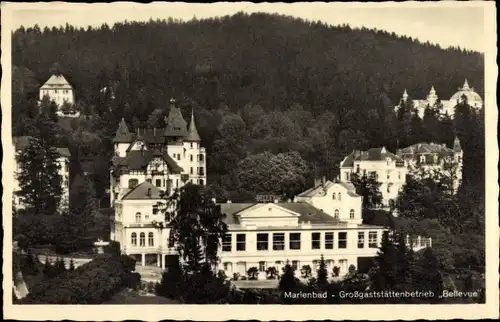 Ak Mariánské Lázně Marienbad Region Karlsbad, Großgaststättenbetrieb Bellevue