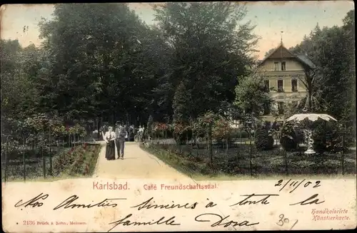 Ak Karlovy Vary Karlsbad Stadt, Café Freundschaftssaal
