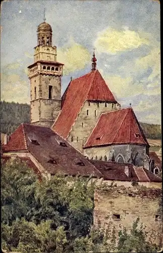 Künstler Ak Hochman, B., Prachatice Prachatitz Südböhmen, Sankt Jakobskirche