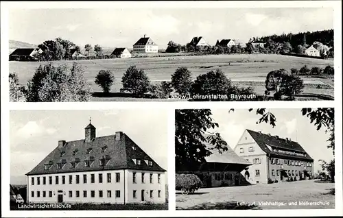 Ak Bayreuth in Oberfranken, Landwirtschaftsschule, Lehrgut, Viehhaltgs. und Melkerschule