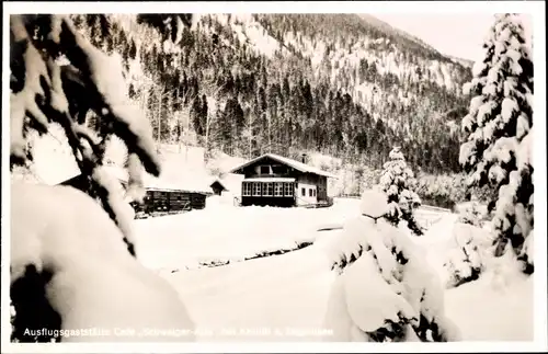 Ak Kreuth am Tegernsee Oberbayern, Café Schwaiger Alm, Winterzauber