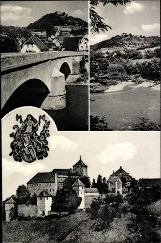 Ak Kocherstetten Künzelsau Hohenlohekreis, Panorama, Schloss Stetten