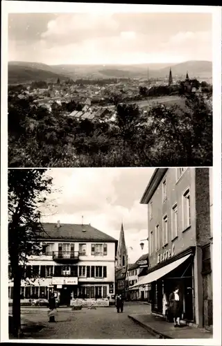 Ak Bad Sobernheim an der Nahe, Panorama, Straßenpartie, Geschäft Kessel Adler