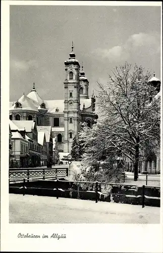 Ak Ottobeuren Bayern, Kirche, Schnee