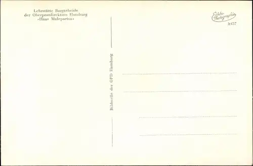 Ak Bargteheide in Holstein, Lehrstätte der Oberpostdirektion Hamburg, Haus Malepartus, Innenansicht