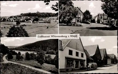 Ak Bad Wünnenberg Bürener Land, Teilansicht, Geschäft, Landschaft, Dorfpartie