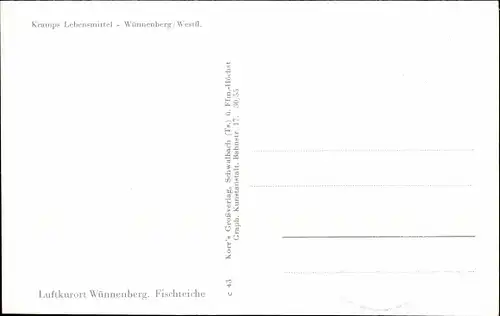 Ak Bad Wünnenberg in Westfalen, Fischteiche