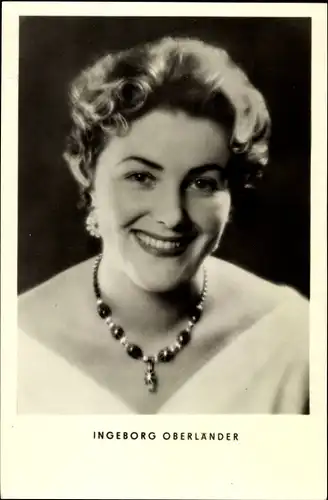 Ak Sängerin Ingeborg Oberländer, Portrait, Halskette, Amiga