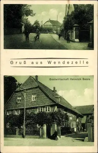 Ak Wendezelle Wendeburg Niedersachsen, Gastwirtschaft, Straßenpartie