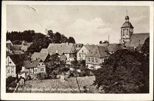 Ak Tecklenburg in Westfalen, Blick auf den Ort, Kirche