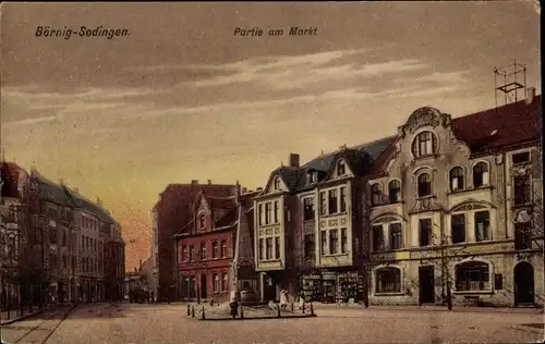 Ak Börnig Sodingen Herne im Ruhrgebiet, Partie am Markt