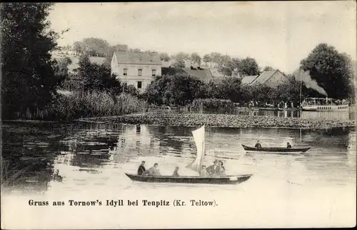 Ak Tornow Teupitz in Brandenburg, Ruderpartie, Tornow's Idyll