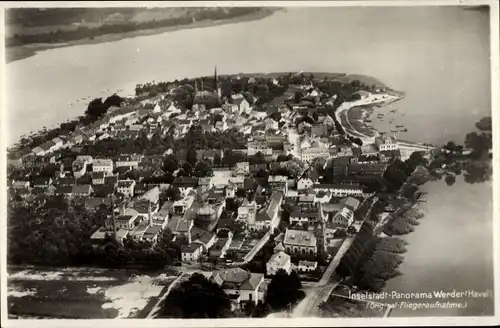 Ak Werder an der Havel, Fliegeraufnahme von der Inselstadt
