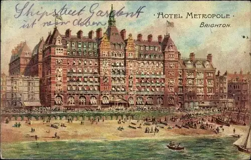 Künstler Ak Brighton East Sussex England, Hotel Metropole