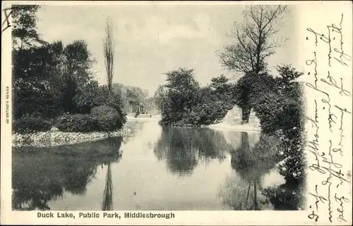 Ak Middlesbrough North Yorkshire, Duck Lake, Public Park