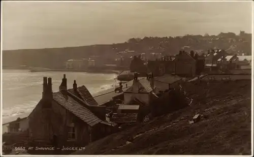 Ak Swanage Dorset England, Teilansicht