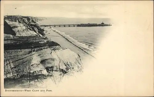 Ak Bournemouth Dorset England, West Cliff and Pier