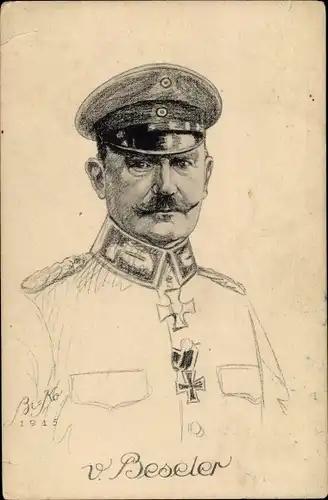 Künstler Ak Generaloberst Hans Hartwig Beseler, 1915