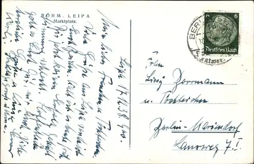Ak Lípa Leipa Region Königgrätz, Marktplatz