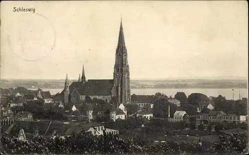 Ak Schleswig Schleswig Holstein, Teilansicht, Kirche