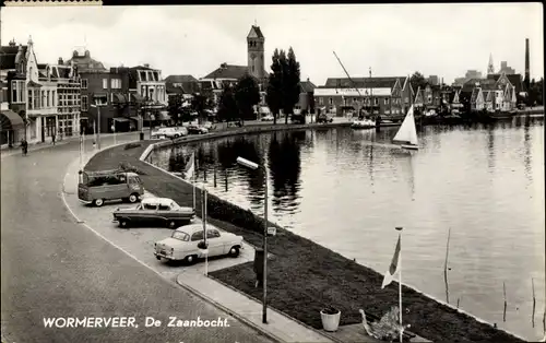 Ak Wormerveer Nordholland, De Zaanbocht, Waterzicht