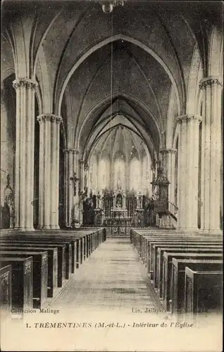 Ak Trementines Maine et Loire, Interieur de l'Eglise