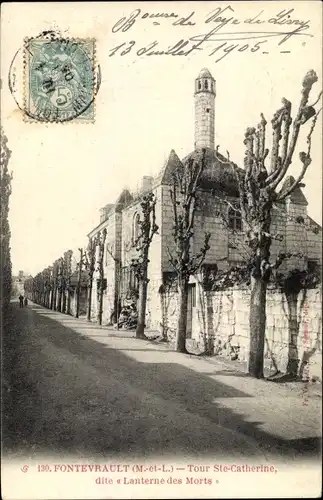 Ak Fontevrault Maine-et-Loire, Tour Sainte Catherine dite Lanterne des Morts