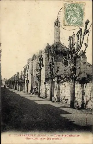 Ak Fontevrault Maine-et-Loire, Tour Sainte Catherine dite Lanterne des Morts