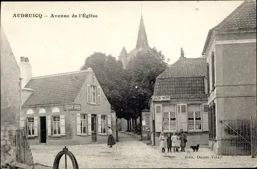 Ak Audruicq Pas de Calais, Avenue de l'Eglise