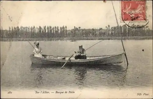 Ak Allier Frankreich, Barque de Peche