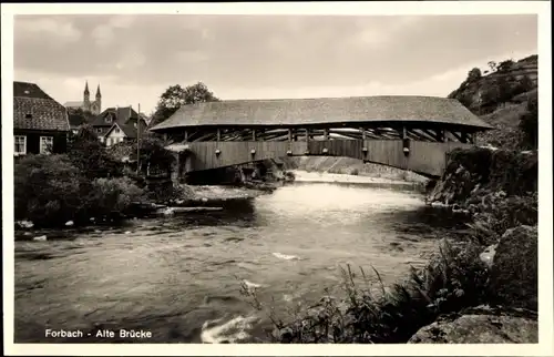 Ak Forbach im Schwarzwald, Alte Brücke