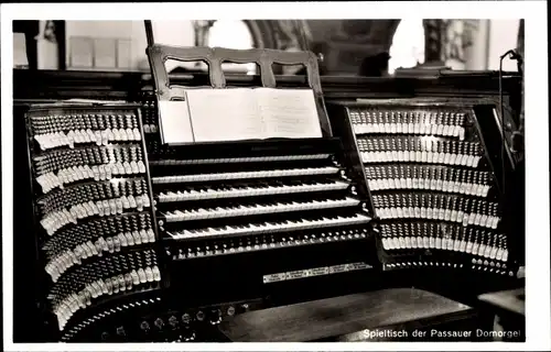 Ak Passau in Niederbayern, Passauer Domorgel, Spieltisch