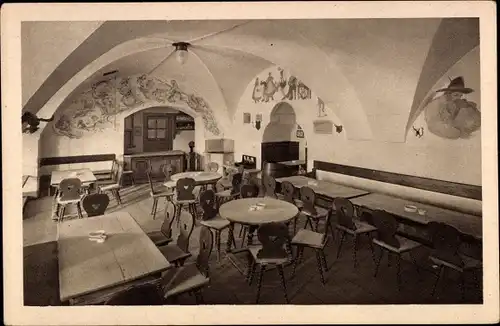 Ak Tegernsee in Oberbayern, Bräustüberl, Innen