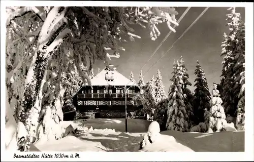 Ak Seebach in Baden Schwarzwald, Darmstädter Hütte, Schnee