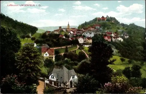 Ak Lindenfels Odenwald, Blick auf einen Teil des Ortes